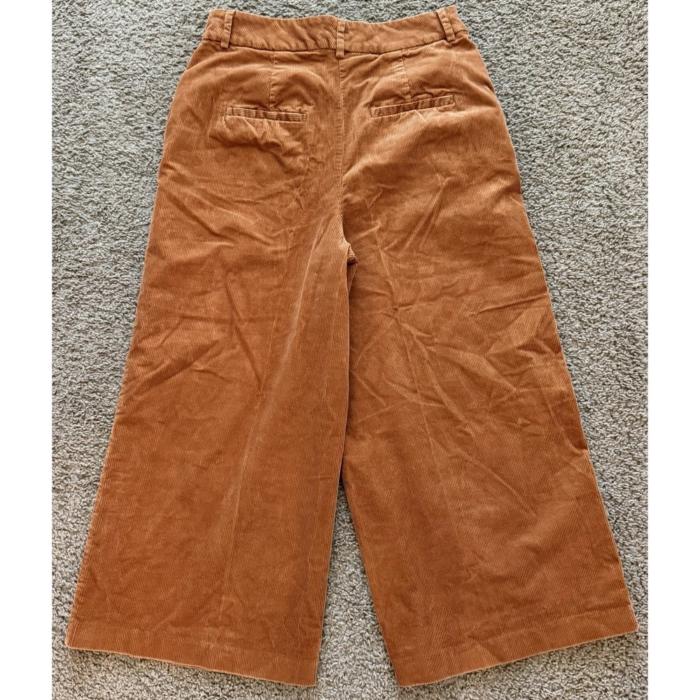 Boden Pants Womens Size 8R Brown Corduroy Wide Leg Cropped High Rise Casual - Picture 2 of 7